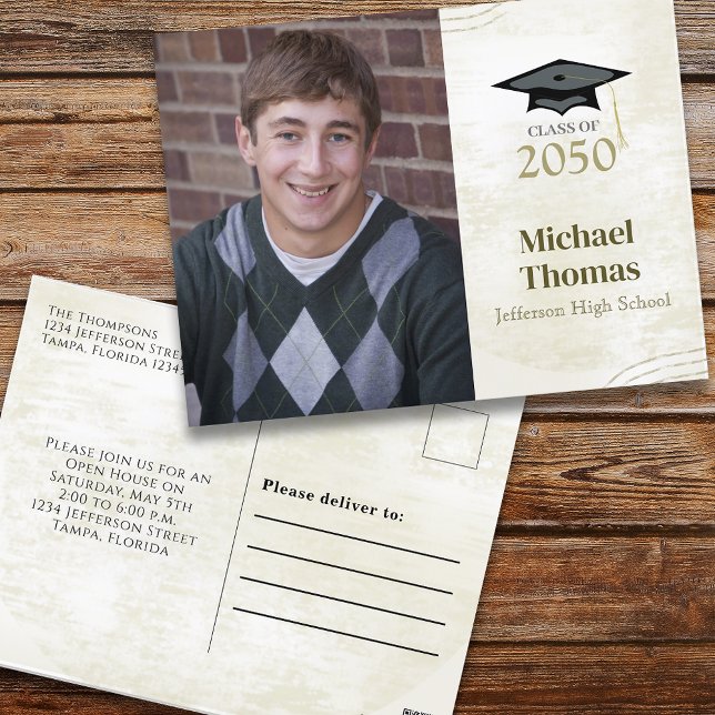 Minimalist Mortar Board Graduation Postcard (Creator Uploaded)