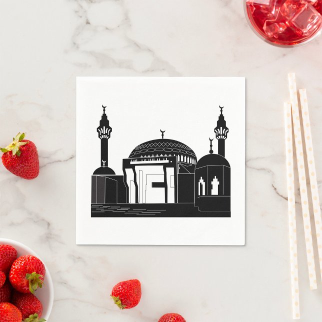 Minimalist Mosque Architecture Line Art Napkin (Creator Uploaded)