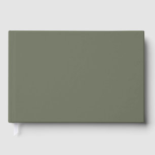 Minimalist Moss Green Foil Guestbook