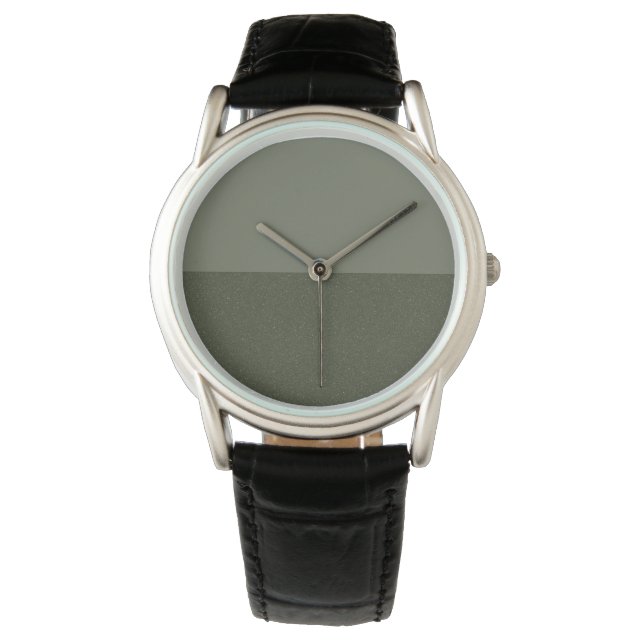 Minimalist Moss Green Watch – Horizontal Split (Front)