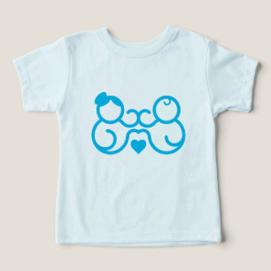 Minimalist Mother and Baby Heart Line Art Gift