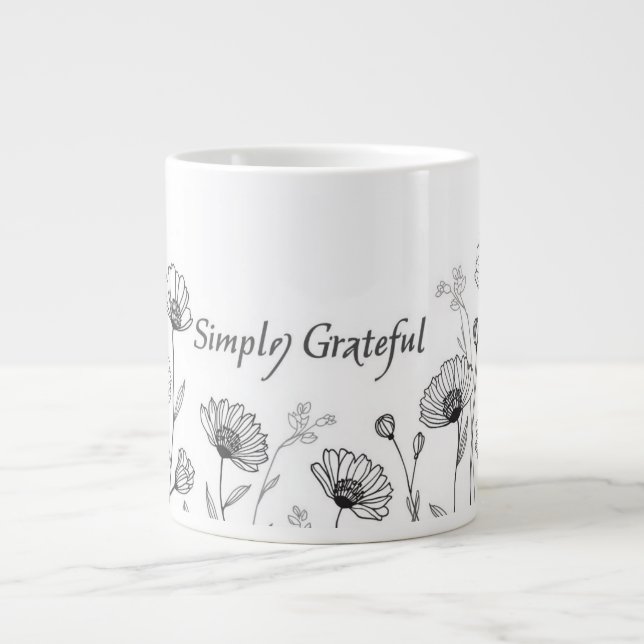 Minimalist Mother’s Day Modern Gift for Mom Large Coffee Mug (Front)