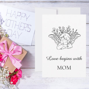 Minimalist Mother`s Day Quote Thank You Card