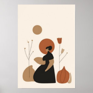 Minimalist Motherhood Wall Art   Abstract Pregnanc