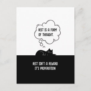 Minimalist Motivational Cat Quote Humour Gift Postcard