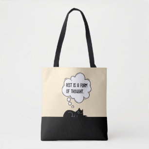Minimalist Motivational Cat Quote Humour Gift Tote Bag