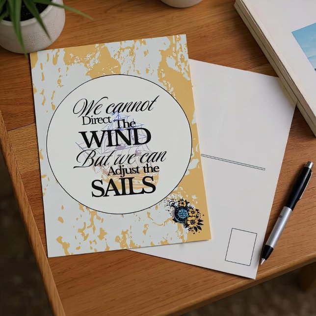 Minimalist Motivational Nautical Quote  Postcard (Motivational Nautical Postcard)