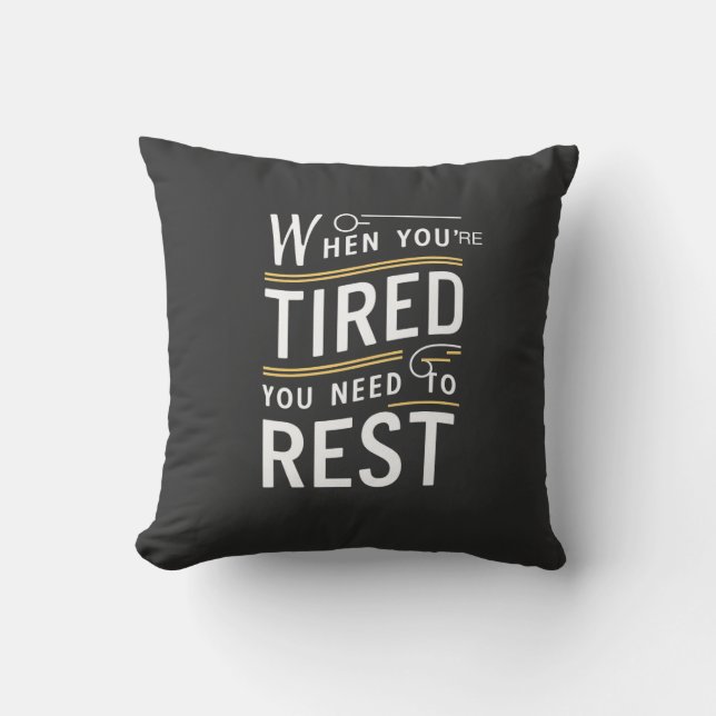 Minimalist Motivational Rest Quote Art Cushion (Front)