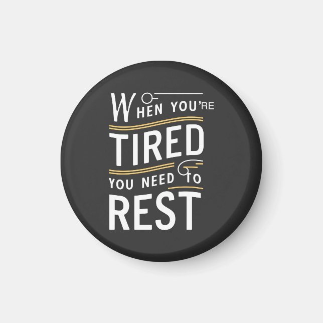 Minimalist Motivational Rest Quote Art Magnet (Front)