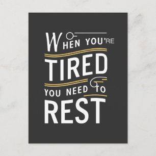 Minimalist Motivational Rest Quote Art Postcard