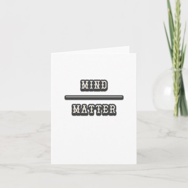 Minimalist Motivational Typography Mind Over Stick Card (Front)