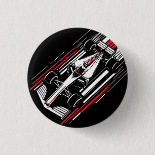 Minimalist Motorsport Formula Race Car Speed Lines 3 Cm Round Badge