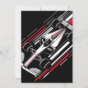 Minimalist Motorsport Formula Race Car Speed Lines Announcement