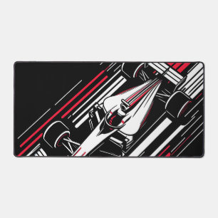 Minimalist Motorsport Formula Race Car Speed Lines Desk Mat