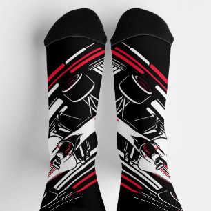 Minimalist Motorsport Formula Race Car Speed Lines Socks