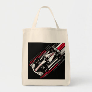 Minimalist Motorsport Formula Race Car Speed Lines Tote Bag