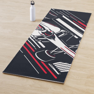 Minimalist Motorsport Formula Race Car Speed Lines Yoga Mat