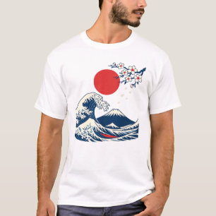 Minimalist Mount Fuji Red Sun Japanese Art T-Shirt