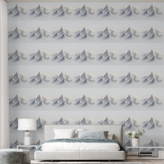 Minimalist Mountain Range: Serene 3D Wall Art