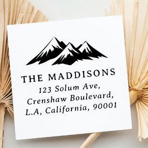Minimalist Mountain Silhouette Return Address Rubber Stamp