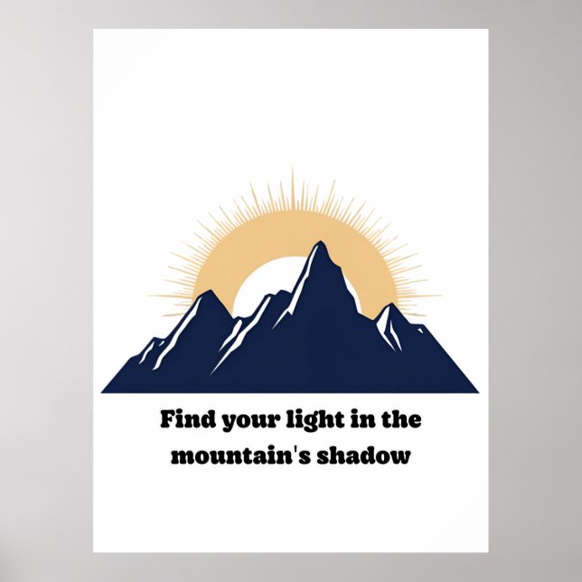 Minimalist Mountain & Sunburst Design  Poster (Front)