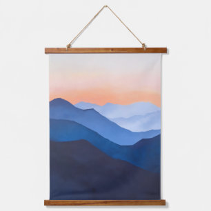 Minimalist Mountain Sunset Hanging Tapestry
