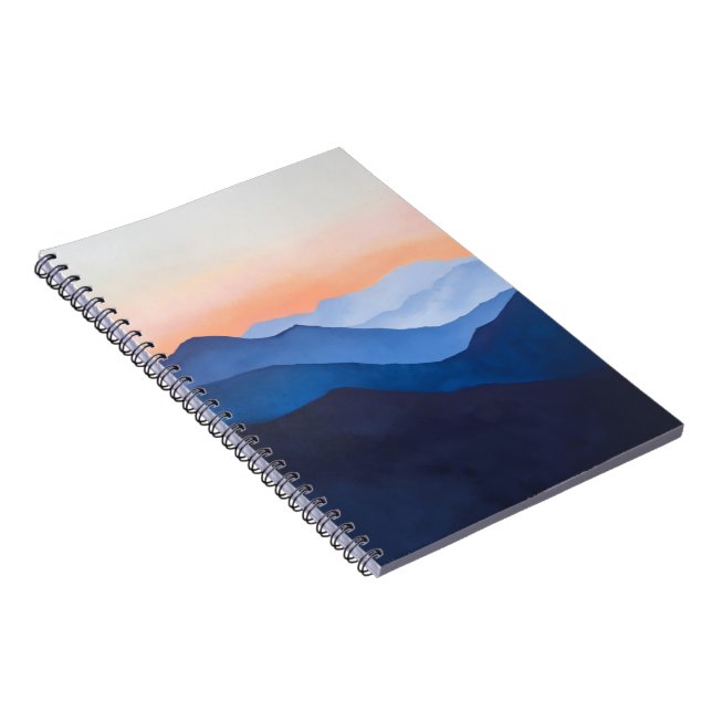 Minimalist Mountain Sunset Notebook (Right Side)