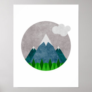 Minimalist Mountains Art Poster