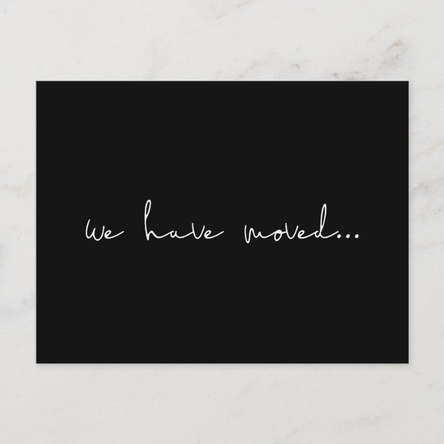 Minimalist Moving announcement Postcard (Front)