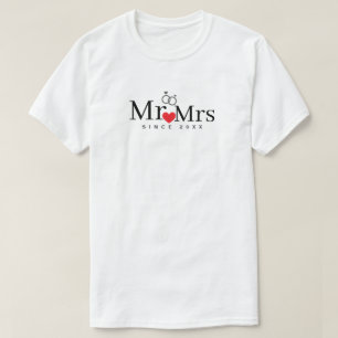 Minimalist Mr and Mrs Since Year Custom T-Shirt