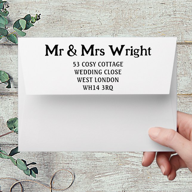 Minimalist Mr & Mrs Wedding Return Address Envelope (Creator Uploaded)