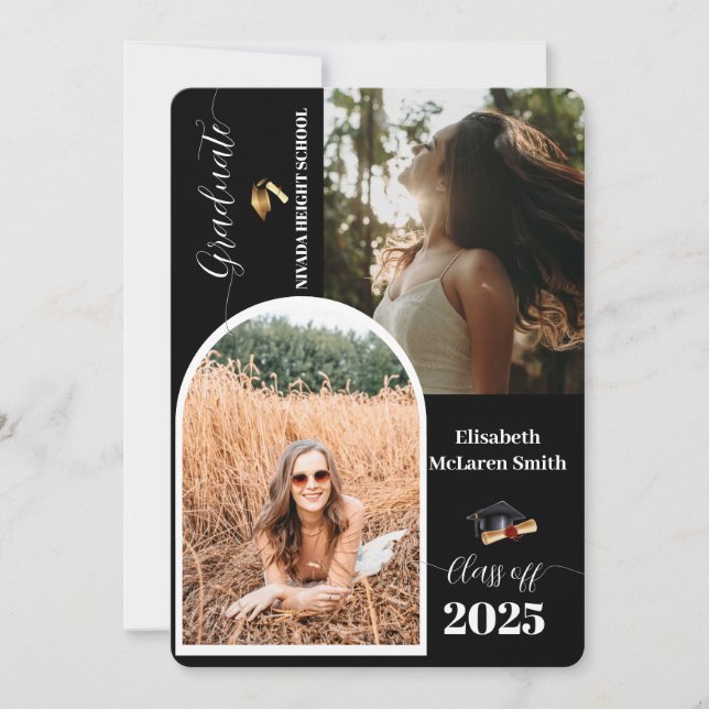 Minimalist Multi-Photo Class of 2026 Senior Grad  Invitation (Front)