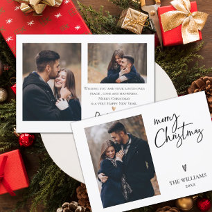 Minimalist Multi Photo Elegant Merry Christmas