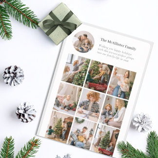 Minimalist Multi-Photo Holiday Card Nine Grid