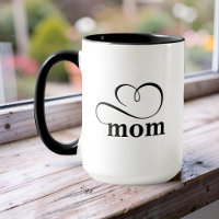 Minimalist Mum Heart Calligraphy Custom