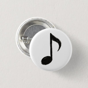Minimalist Musical Note – Ink Brush Style on 3 Cm Round Badge
