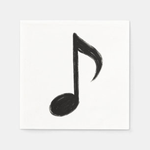 Minimalist Musical Note – Ink Brush Style on  Napkin