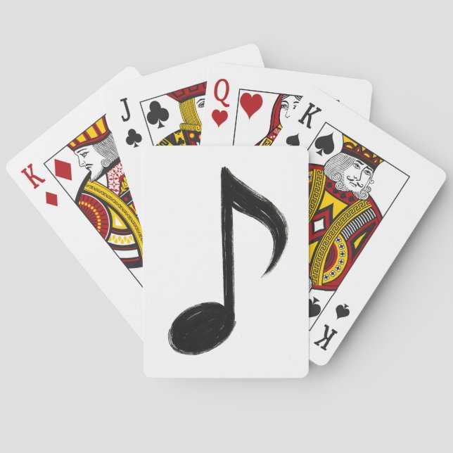 Minimalist Musical Note – Ink Brush Style on  Playing Cards (Back)