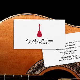 Minimalist Musician Acoustic Guitar Modern Business Card