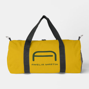 Minimalist Mustard and Forest Green Duffle Bag