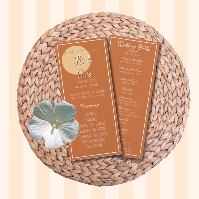 Minimalist Mustard Terracotta Program Wedding Programme (Creator Uploaded)