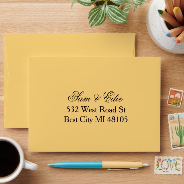 Minimalist Mustard Yellow  Envelope (Desk)