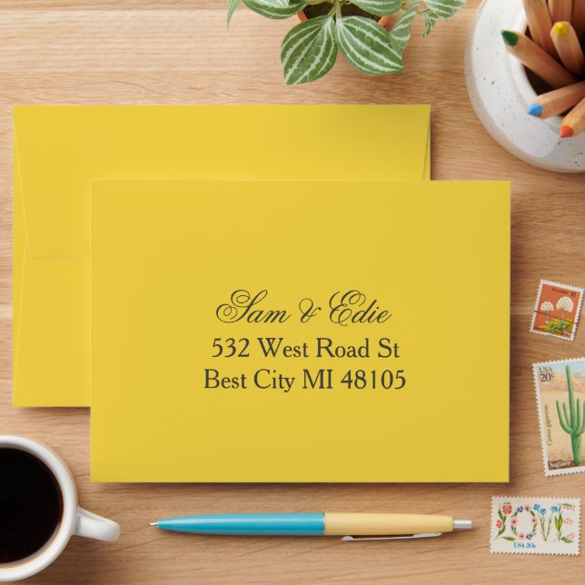 Minimalist Mustard Yellow  Envelope (Desk)