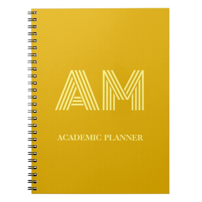 Minimalist Mustard Yellow Monogram Notebook (Front)