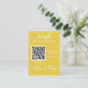 Minimalist Mustard Yellow RSVP Enclosure Card