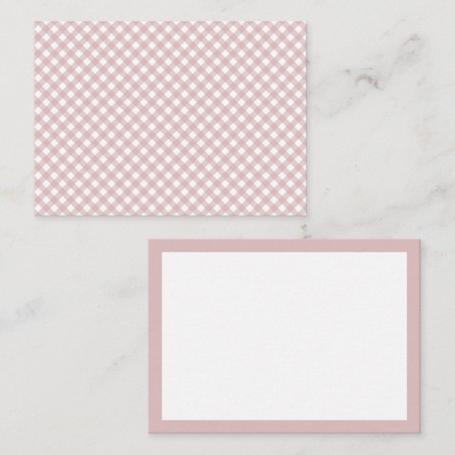 Minimalist Muted Pink Shade Plaid Pattern Card (Front/Back)