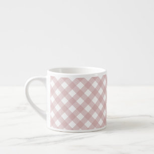 Minimalist Muted Pink Shade Plaid Pattern Espresso Cup