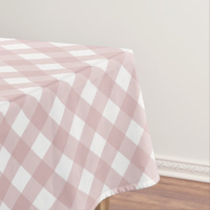 Minimalist Muted Pink Shade Plaid Pattern Tablecloth