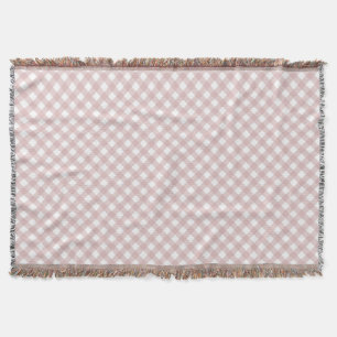 Minimalist Muted Pink Shade Plaid Pattern Throw Blanket