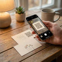 Minimalist Muted Tones QR Code wildlowers RSVP